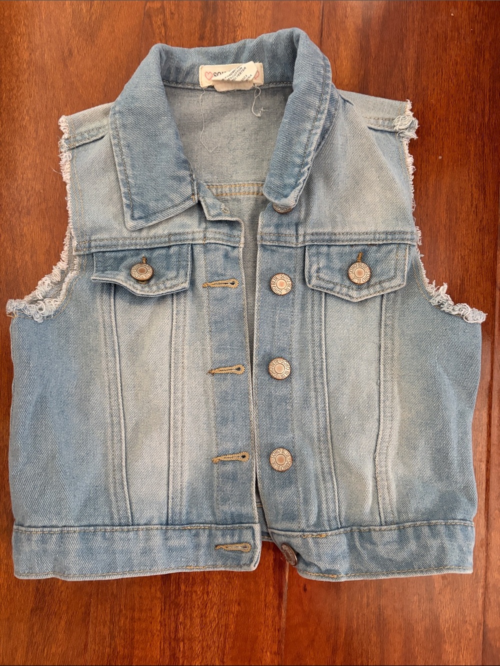 Kids Light Blue Denim Vest Jacket